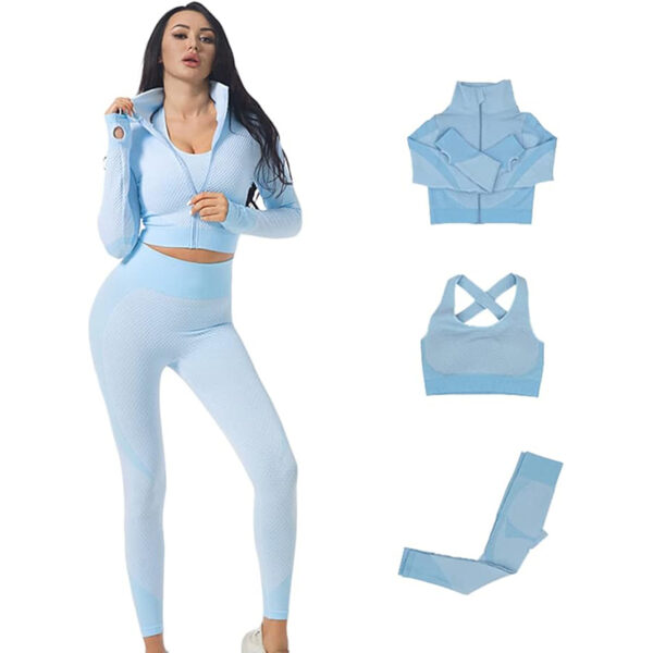 3-Piece Women's Gym Tracksuit Set