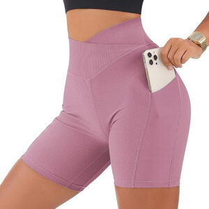 High Waist Cross Workout Shorts