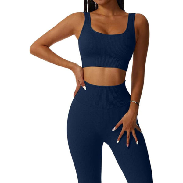 Ribbed Seamless Yoga Outfit Set