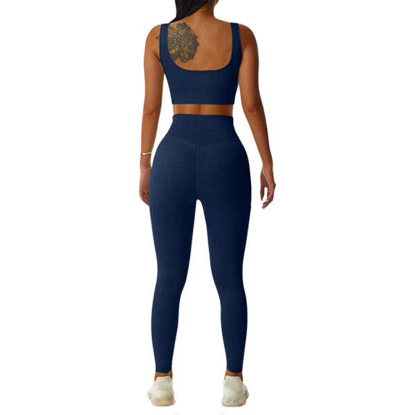 Ribbed Seamless Yoga Outfit Set - Image 2