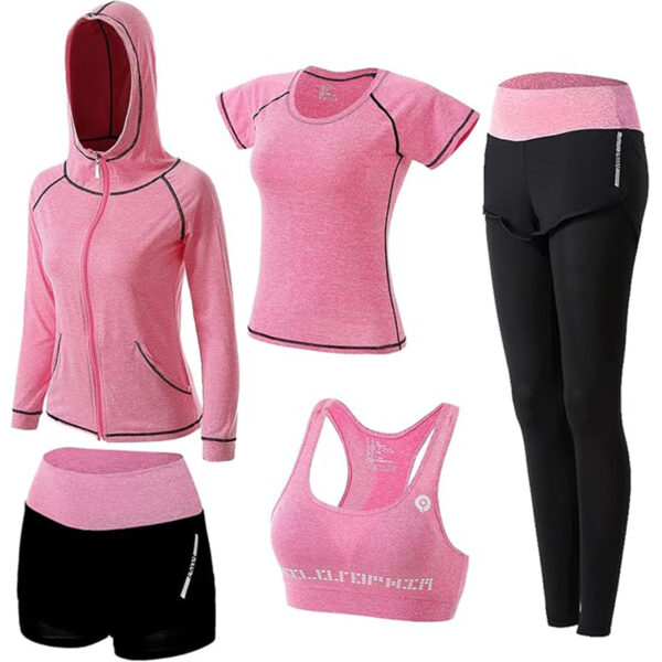 Women’s 5pcs Yoga Suit Set - Image 2